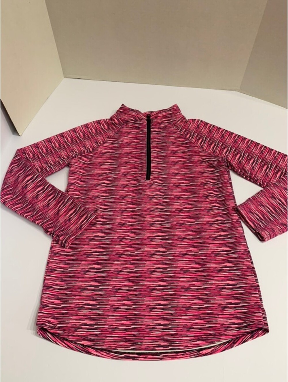 Justice Girls Activewear Quarter Zip Pullover Pink and Black Size 18 Altered - Picture 1 of 10